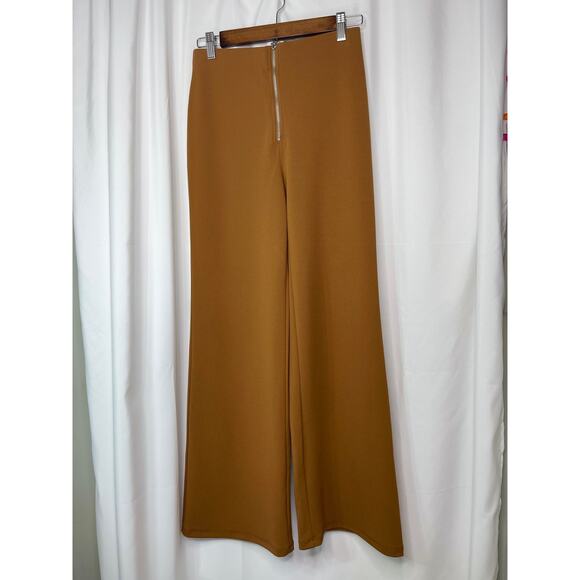 Forever 21 slacks pants trousers women's small brown mustard high waist zip frnt - Picture 5 of 12